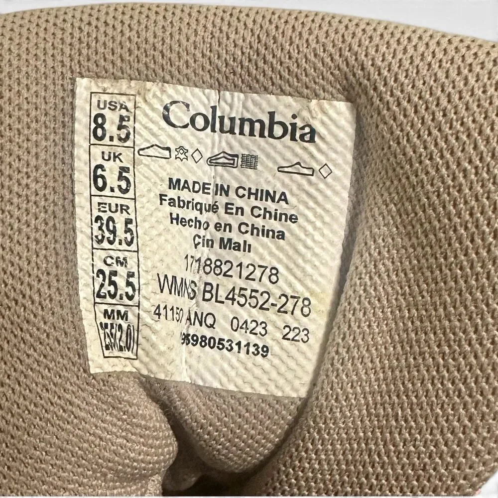 Columbia Newton Ridge Waterproof Hiking Boots Women’s 8.5 Beige